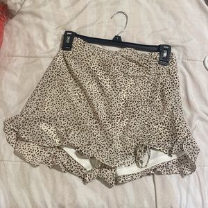 American Threads Cheetah Side Tie Ruffle Skirt